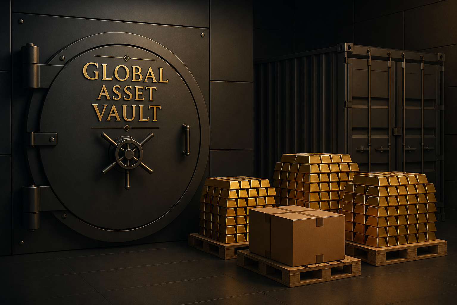 Secure vault door with protected assets
